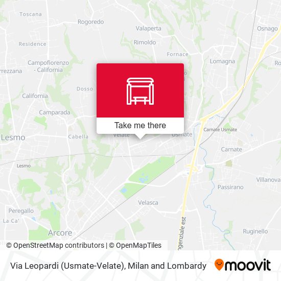 Via Leopardi (Usmate-Velate) map