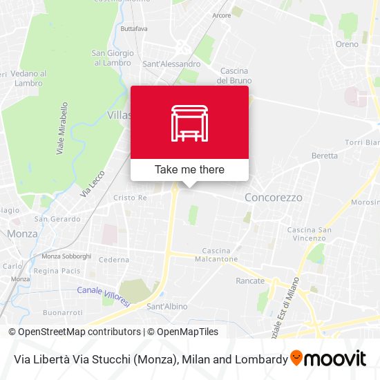 Via Libertà Via Stucchi (Monza) map