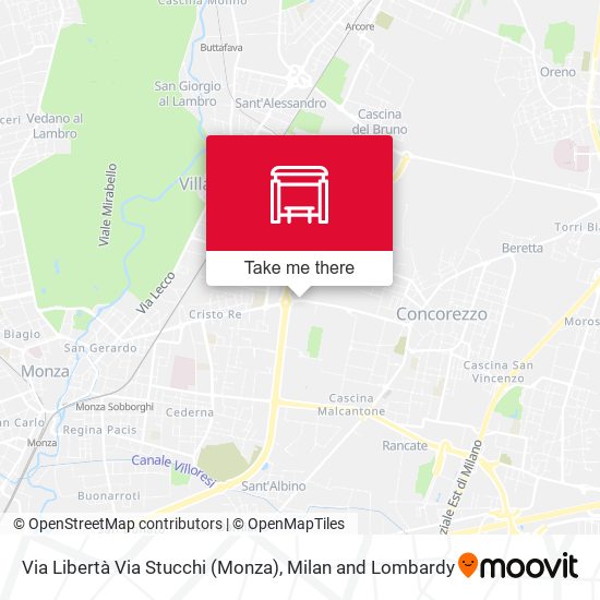 Via Libertà Via Stucchi (Monza) map