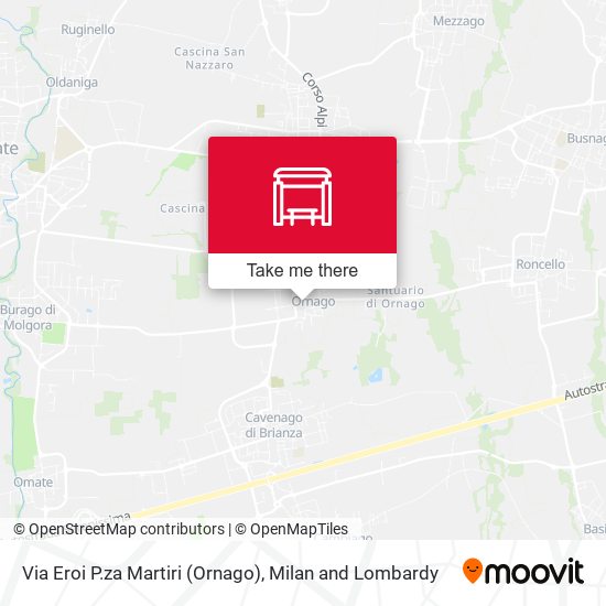 Via Eroi P.za Martiri (Ornago) map
