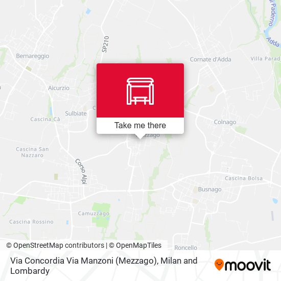 Via Concordia Via Manzoni (Mezzago) map