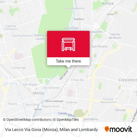 Via Lecco Via Gioia (Monza) map