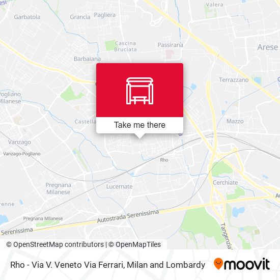 Rho - Via V. Veneto Via Ferrari map