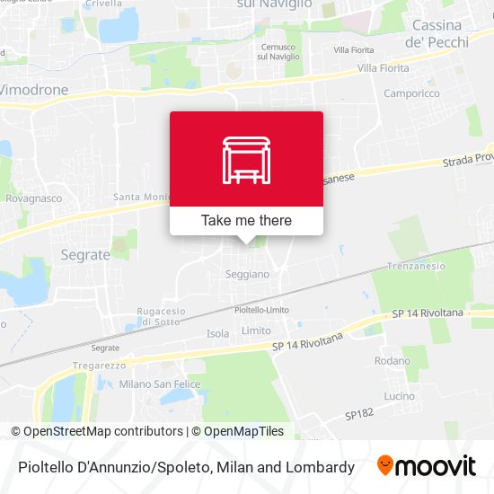Pioltello D'Annunzio/Spoleto map