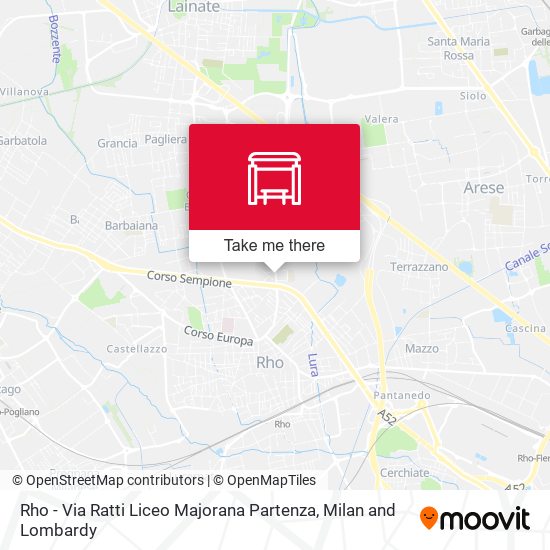 Rho - Via Ratti Liceo Majorana Partenza map