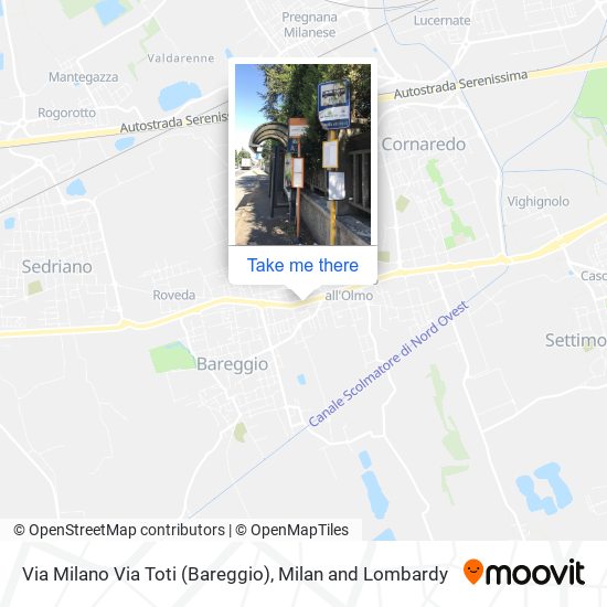 Via Milano Via Toti (Bareggio) map