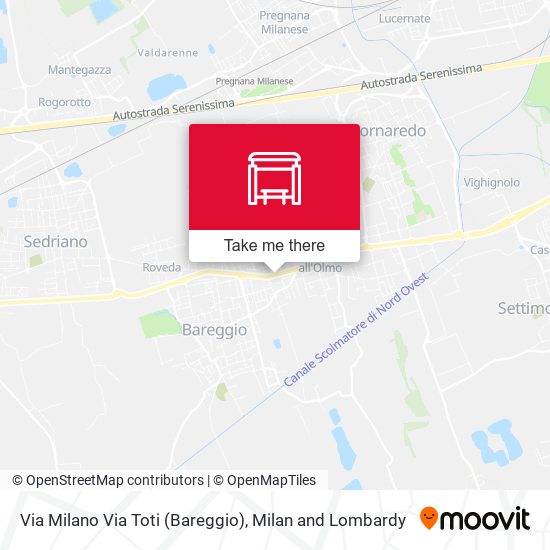 Via Milano Via Toti (Bareggio) map