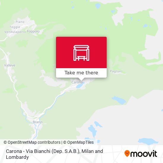 Carona - Via Bianchi (Dep. S.A.B.) map