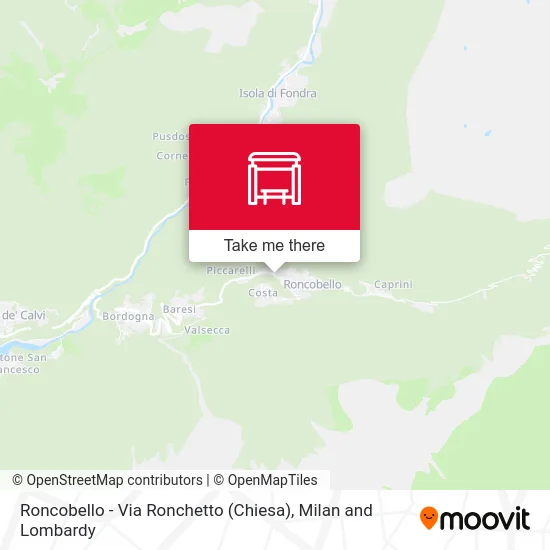 Roncobello - Ronchetto Street (Church) map
