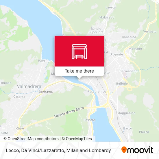 Lecco, Da Vinci/Lazzaretto map