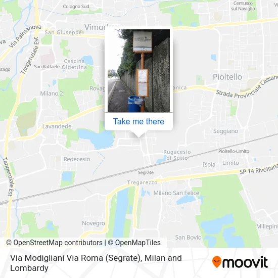 Via Modigliani Via Roma (Segrate) map