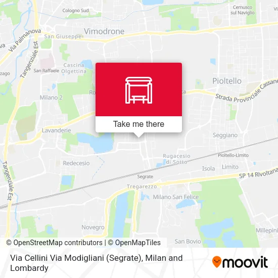 Via Cellini Via Modigliani (Segrate) map