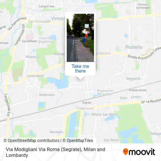 Modigliani Street Roma Street (Segrate) map