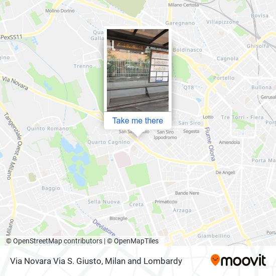 Via Novara Via S. Giusto map