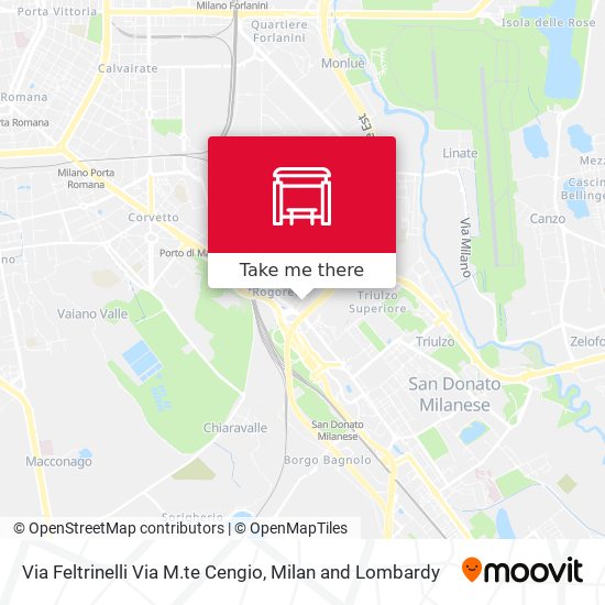 Via Feltrinelli Via M.te Cengio map