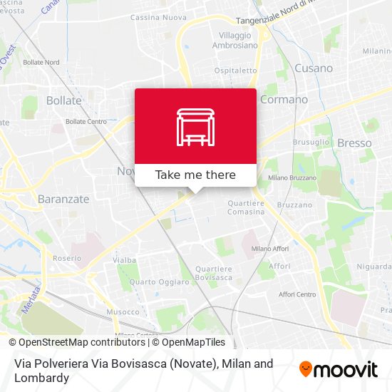 Via Polveriera Via Bovisasca (Novate) map