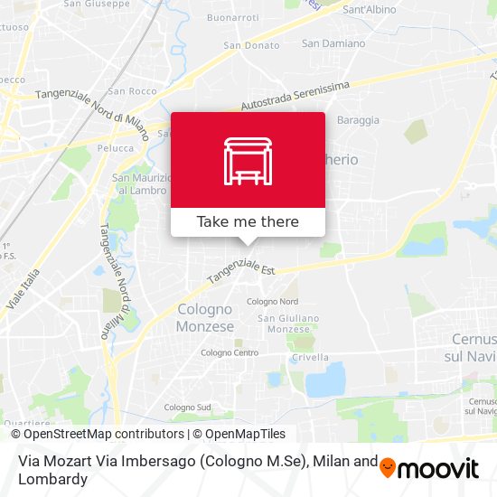 Via Mozart Via Imbersago (Cologno M.Se) map