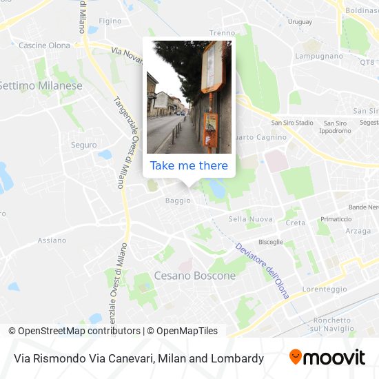 Via Rismondo Via Canevari map