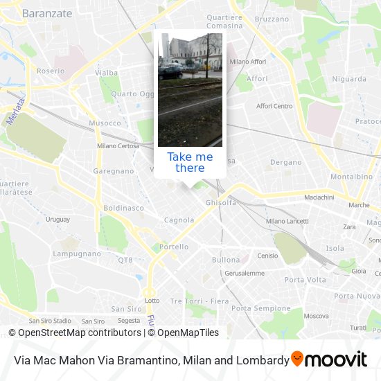 Via Mac Mahon Via Bramantino map
