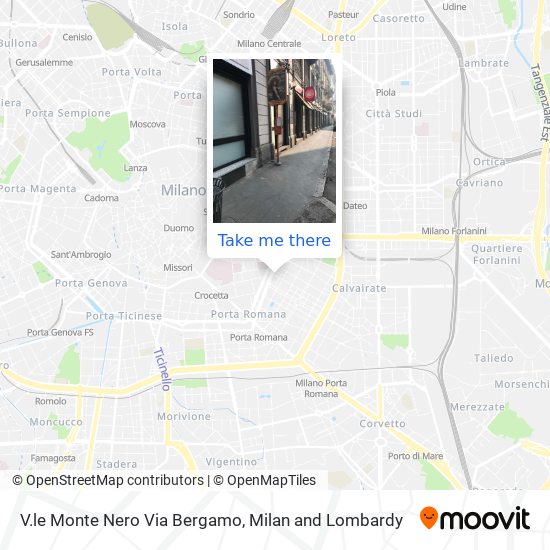 V.le Monte Nero Via Bergamo map