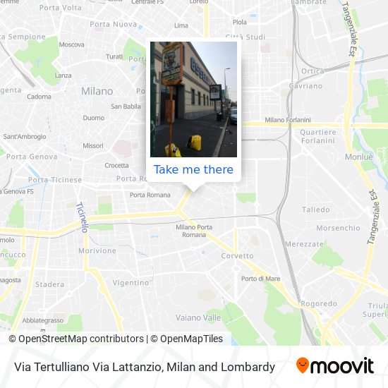 Via Tertulliano Via Lattanzio map
