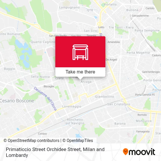 Primaticcio Street Orchidee Street map