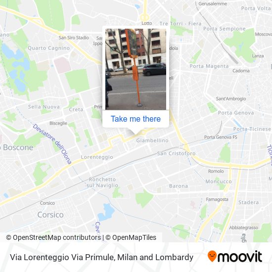Via Lorenteggio Via Primule map