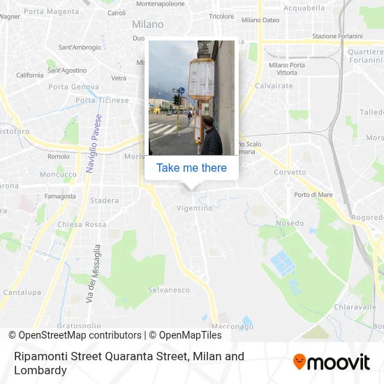 Ripamonti Street Quaranta Street map
