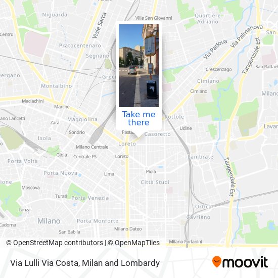 Via Lulli Via Costa map