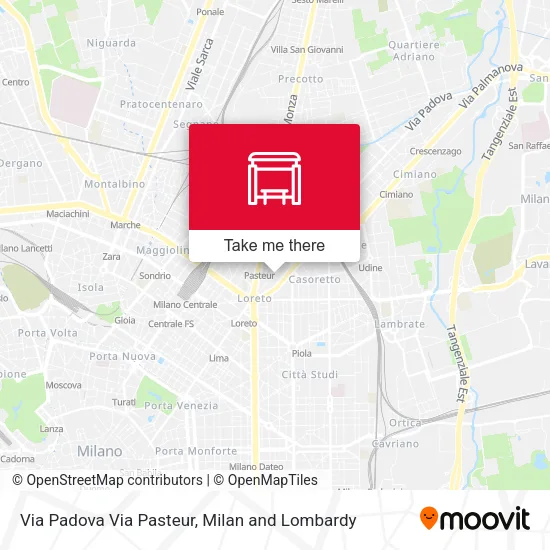 Via Padova Via Pasteur map