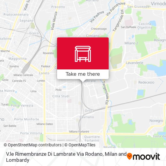 V.le Rimembranze Di Lambrate Via Rodano map