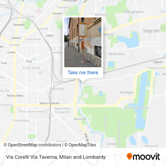 Via Corelli Via Taverna map