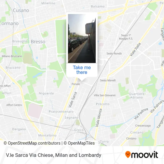 Sarca Avenue Chiese Street map