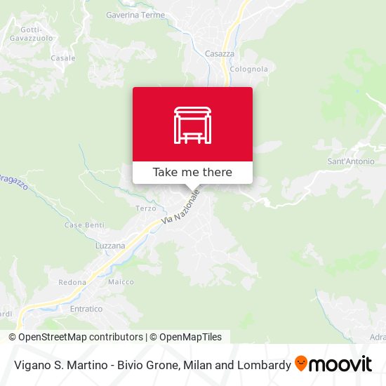 Vigano S. Martino - Bivio Grone map
