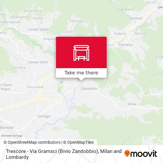 Trescore - Via Gramsci (Bivio Zandobbio) map