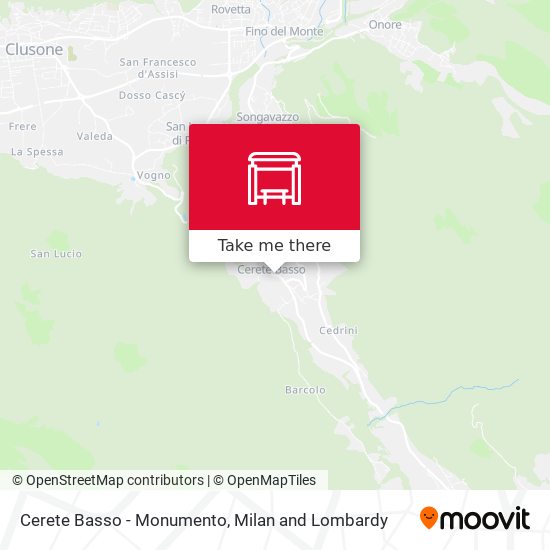 Cerete Basso - Monumento map