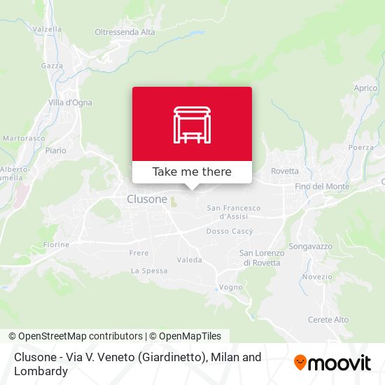 Clusone - Via V. Veneto (Giardinetto) map