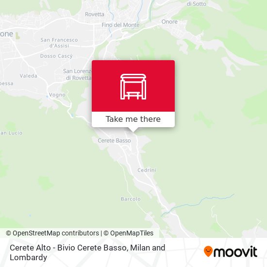Cerete Alto - Bivio Cerete Basso map