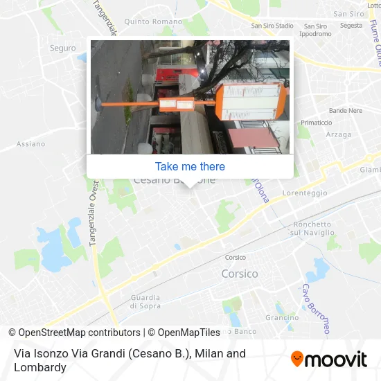 Via Isonzo Via Grandi (Cesano B.) map