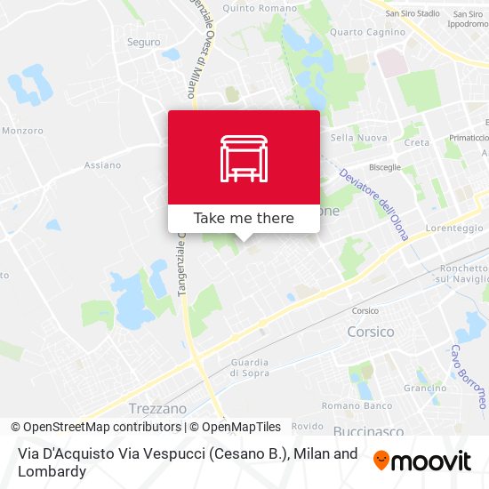 Via D'Acquisto Via Vespucci (Cesano B.) map