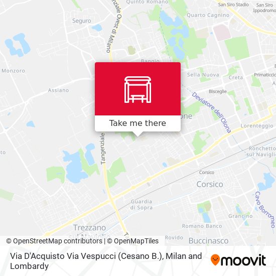 Via D'Acquisto Via Vespucci (Cesano B.) map