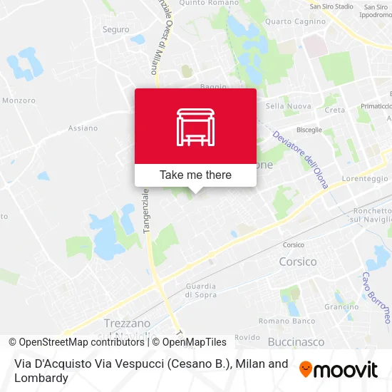 Via D'Acquisto Via Vespucci (Cesano B.) map