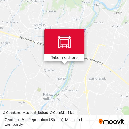 Cividino - Via Repubblica (Stadio) map