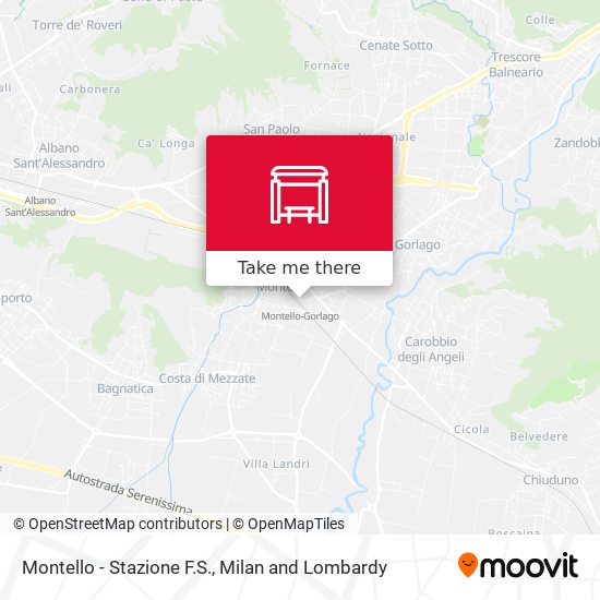 Montello - Stazione F.S. map