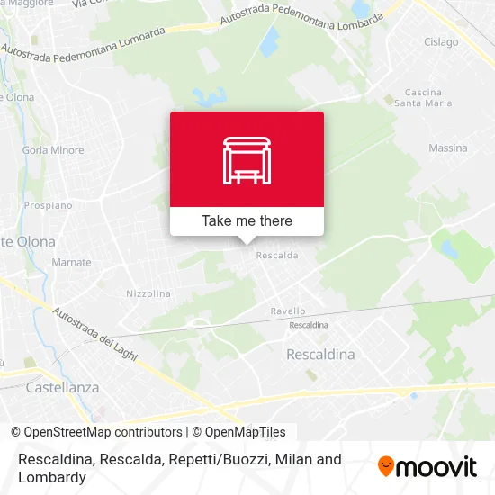 Rescaldina, Rescalda, Repetti / Buozzi map