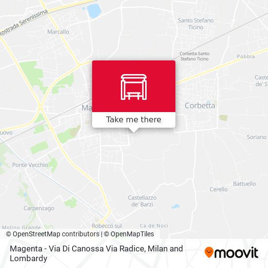 Magenta - Via Di Canossa Via Radice map