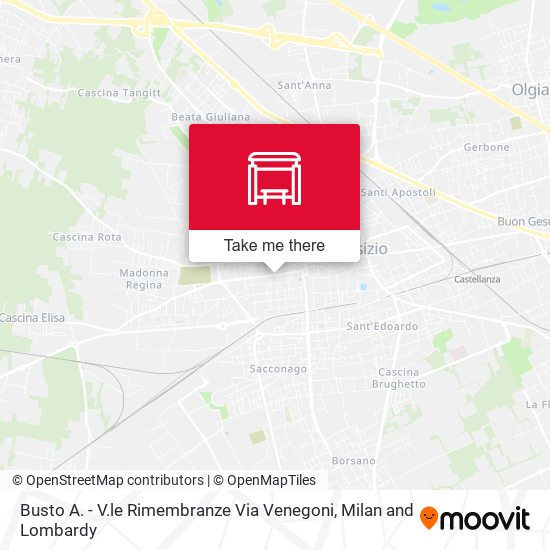 Busto A. - V.le Rimembranze Via Venegoni map
