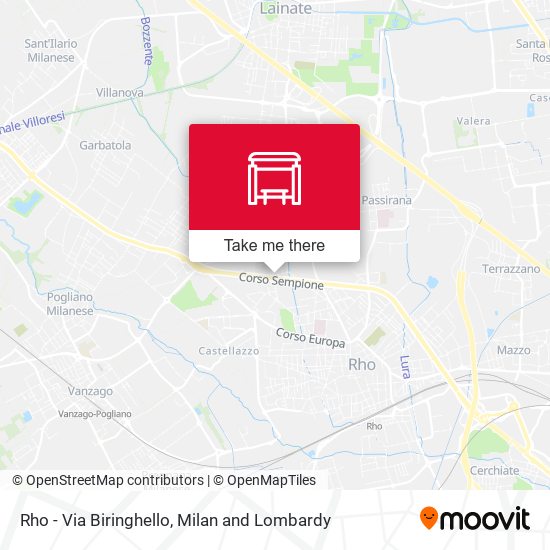 Rho - Via Biringhello map