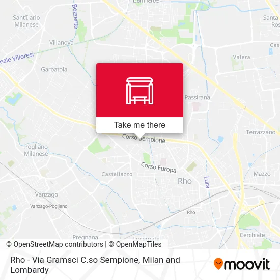 Rho - Gramsci Street Sempione Avenue map
