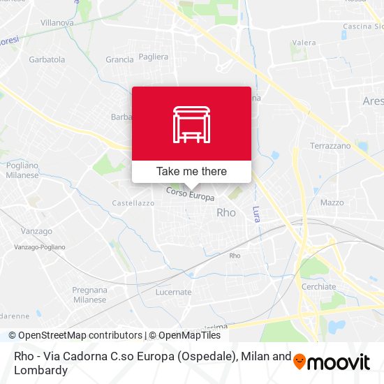 Rho - Via Cadorna C.so Europa (Ospedale) map